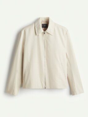 H&M Regular Fit Twill Ivory Jacket in Large
